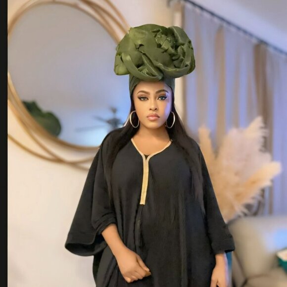 Giant Rose Metallic Aso-oke AUTO GELE Made in Nigeria - Picture 8 of 14